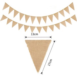 7.4 Meters Hessian Bunting,26Pcs Bunting,Cloth Fabric Triangle Flags Party Decoration For Wedding Birthday Ceremonies Baby Showers Home Indoor Outdoor,Essian Bunting,Garden Decorations