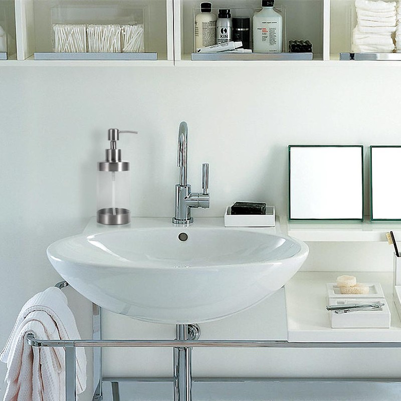 1PC 350ml Soap Dispenser Countertop Pump Lotion Bottle 304 Stainless