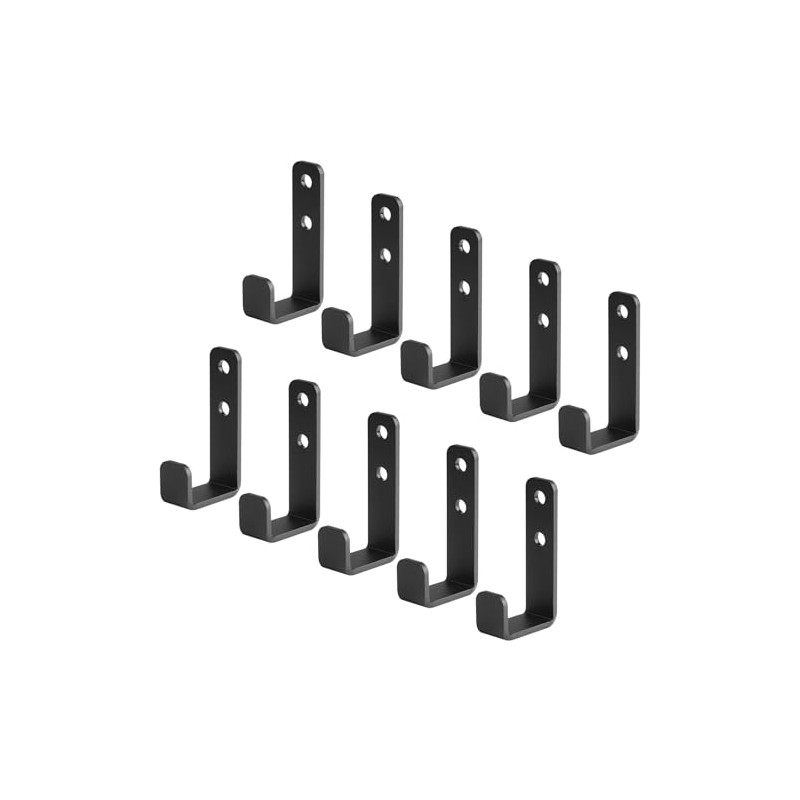 OTTFF 10 Pack 2-3/4" Mini Black Steel Utility J Hook,