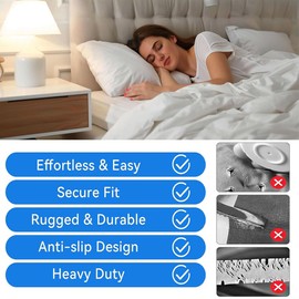 ADLUH Bed Sheet Holder, Bed Sheet Tensioner, Easy to Use, Removable and Adjustable, 4 Heights, Bed Sheet Holder, Bed Sheet Tensioner, Adjustable for Mattresses from 8-30 cm, Thick, Easier (Grey)