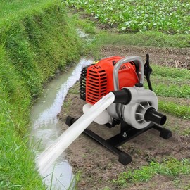 Commercial Gasoline Engine Water Pump,210cc 4-Stroke 1.5inch Inlet Garden Farm Irrigation Petrol Pump,Gas Powered Portable Water Transfer Pump for Flood Gardening Irrigation