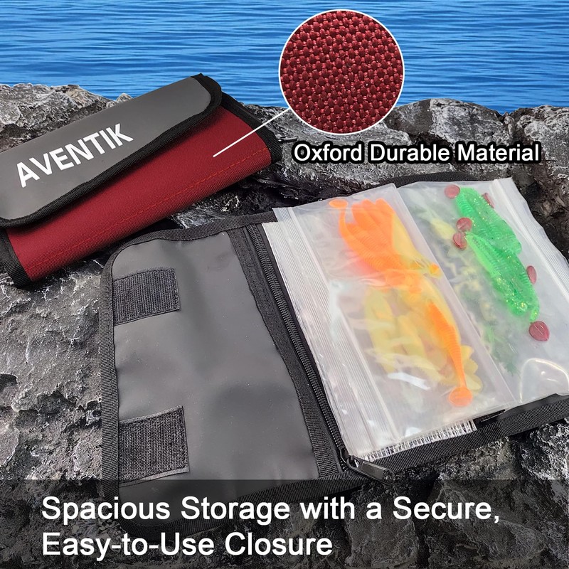 Aventik Fishing Tackle Organizer Case Soft Bait Binder Plastic Baits