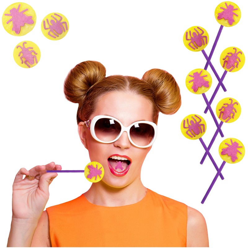 Fruidles Insects Tattoo Lollipop Suckers Candy, Great for Goody Party