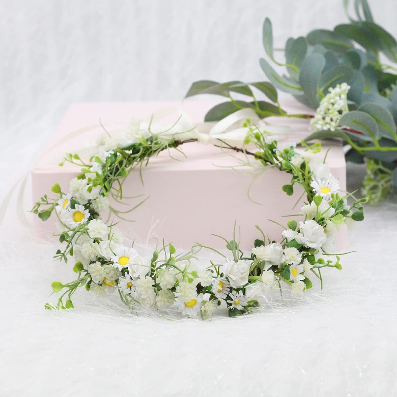 Floral Headpiece Bridal Flower Headband Boho Floral Crown Photo Prop