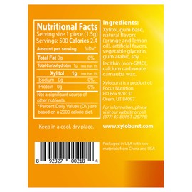 XyloBurst 100% Xylitol Gum, Fruit Gum, 500 Count Jar, Natural Chewing Gum, Non GMO, Vegan, Aspartame Free, Sugar Free, Keto Friendly