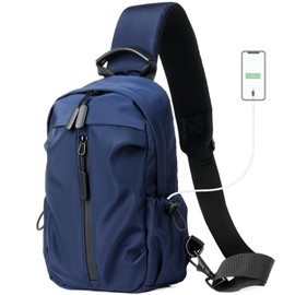 Long Keeper Lightweight Sling Backpack – Unisex Chest bag Crossbody Backpack with USB Port, One Strap Sling Shoulder Bag Travel Sports Gym day pack Backpack