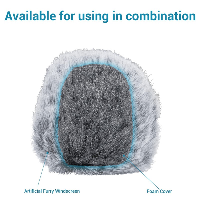 Cubilux Foam Cover & Furry Windscreen Pack Compatible with VideoMicro,
