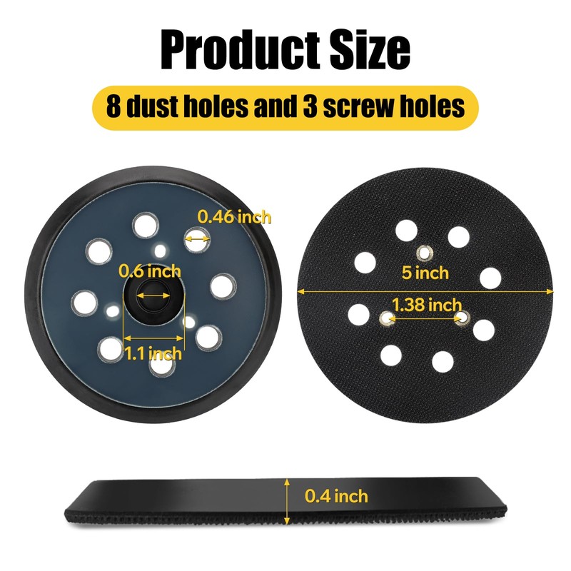 2 Pack 5" 8 Hole Hook & Loop Sander Replacement