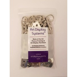 Art Display Systems Heavy Duty 2 Hole D-Ring Picture Hangers w/ Screws - 50 Pack