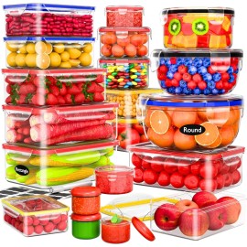 RockBerry 40 Pcs Airtight Food Storage Containers – Leak-Proof, Stackable, Microwave