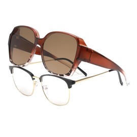 YAMEIZE Trendy Wear Over Sunglasses For - Men Women Vintage Anti Glare UV400 Protection Rectangle Wear Over Square Glasses Driving Outdoor