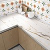 FunStick 16x472 White and Gold Marble Countertop Contact Paper Waterproof
