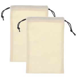 uxcell 2 Pack Dust Bags for Handbags, 5.2x8.3" Cotton Drawstring Storage Pouch Bag Dust Cover Storage Bags for Purses Shoes Boots Daily Travel Storage, Beige