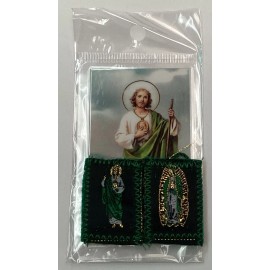 Escapulario De San Judas Y La Santisima Virgen De Guadalupe Con Estampita