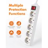 GRIFEMA Power Strip 5-Way Multiple Socket with Switch, 3500 W,