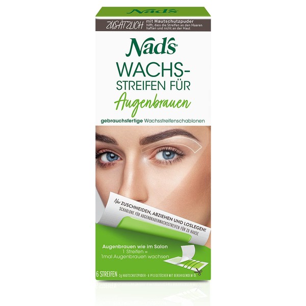 Nad's Cold Wax Strips Eyebrow Women - Hair Removal for the Face, All Skin Types