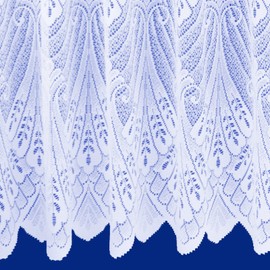 Milan White Net Curtain Art Deco Heavy Quality All Over Design - Sold by the Metre (Drop: 122cm (48"))