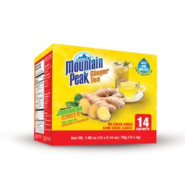 Jamaica Mountain Peak Ginger Instant Tea Unsweetened 14 sachets