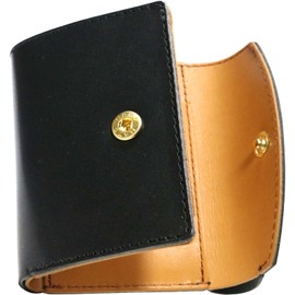 Berkut Tochigi Leather Mini Trifold Cashless Wallet Made in Japan, Black