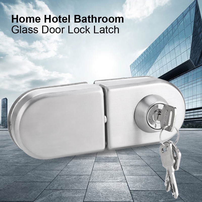 10~12mm Stainless Steel Glass Door Lock with Keys Open/Close Home