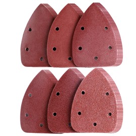 LESNIC 40 Grits Mouse Detail Sander 50pcs, 140 * 90mm 5 Holes Assorted Sandpaper Sanding Pads Hook and Loop Sandpaper Sheet for Orbit Orbital Sander and All Oscillating Tools (40# x 50pcs)