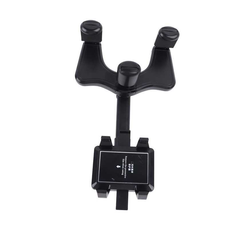 Car Rearview Mirror Phone Holder Adjustable 360 Degrees Rotation Multifunctional