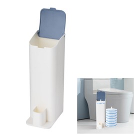 Holder for Clorox Toilet Wand, Compatible with Clorox Toilet Wand Holder only, White & Blue, Includes Wand