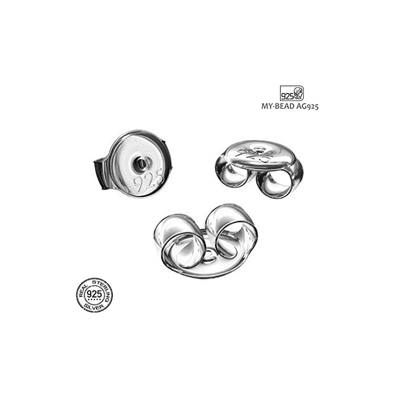 My-Bead 5 Pairs of Stud Earrings Pearl Shells 925 Sterling