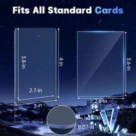 200 fundas para tarjetas de carga superior para tarjetas, cargadores superiores de plástico duro, protectores de soporte para tarjetas de béisbol (100 cargadores superiores + 100 mangas)