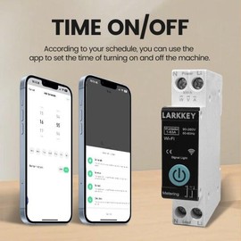 TUYA WIFI 지능 회로 차단기 전력 측정 DIN 레일 스마트 홈 LARKKEY 용 무선 원격 제어 스위치 TUYA WIFI Intelligent Circuit Breaker Power Measurement DIN Rail Smart Home LARKKEY for Wireless Remote Control Switch [01 1-63A Adjustable]