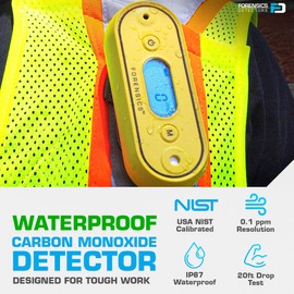 Carbon Monoxide Meter | Waterproof | USA NIST Calibrated & Certificate | 2 Year Battery | 3 Year Sensor | 0-1000ppm CO |