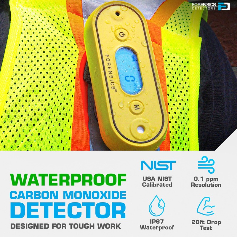 Carbon Monoxide Meter | Waterproof | USA NIST Calibrated &