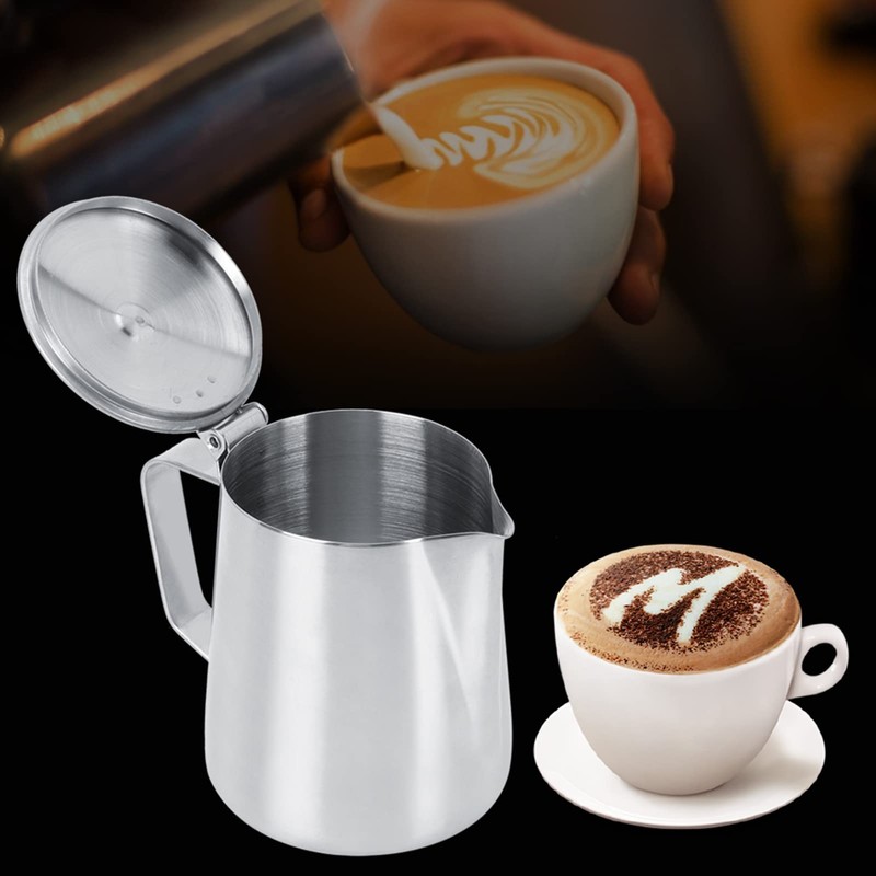 Stainless Steel Milk Frothing Pitcher 12oz/350ml Latte Steaming Frothing Pitcher