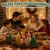 4PCS Moldes de Silicona para ARboles de Navidad,Molde para Velas