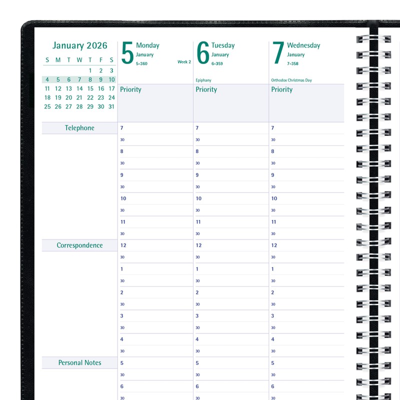 Blueline® 2026 Timanager® Planifi-Action® Weekly/Monthly Planner, Appointment Book, 13 Months,