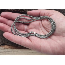 Kiss of Leather Elegant Byzantine Chain Made of 925 Sterling Silver, 2.5 mm Thick, Various Lengths, Silver