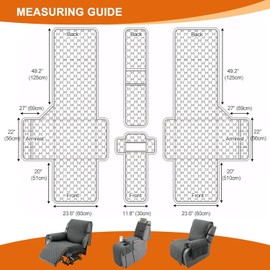 Taque Recliner Cover with Console 100% Waterproof Sofa Slipcovers Non-Slip Reclining Couch Covers Split Sofa Cover Furniture Protector for Pets, Dogs(Chocolate)