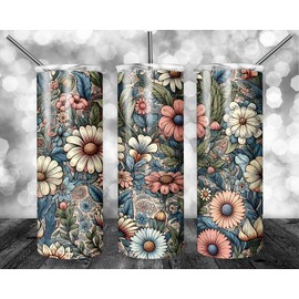 Handmade Spring Flowers Floral  20oz Tumbler Insulated Travel Mug