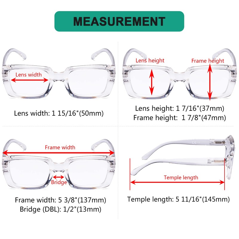 Eyekepper Pack of 4 Stylish Glasses for Women - Transparent