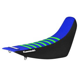 Enjoy Mfg 1995 - 2007 KAWASAKI KDX 200/220 seat cover   BLACK/BLUE/FLO GREEN ribs #85 LOGO
