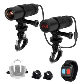 VSYSTO WiFi 2K Bike Camera with Temperature Display Taillight, 170° Super Wide Angle Night Vision Waterproof Action Camera Motorcycle Bike Helmet Dash Cam