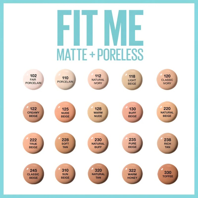 Base Fit Me Matte + Poreless 128 Warm Nude Maybelline