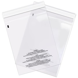 Spartan Industrial - 24" X 30" (200 Count) Self-Seal Clear Poly Bags With Suffocation Warning for Packaging, Shipping, Decor - Permanent Adhesive