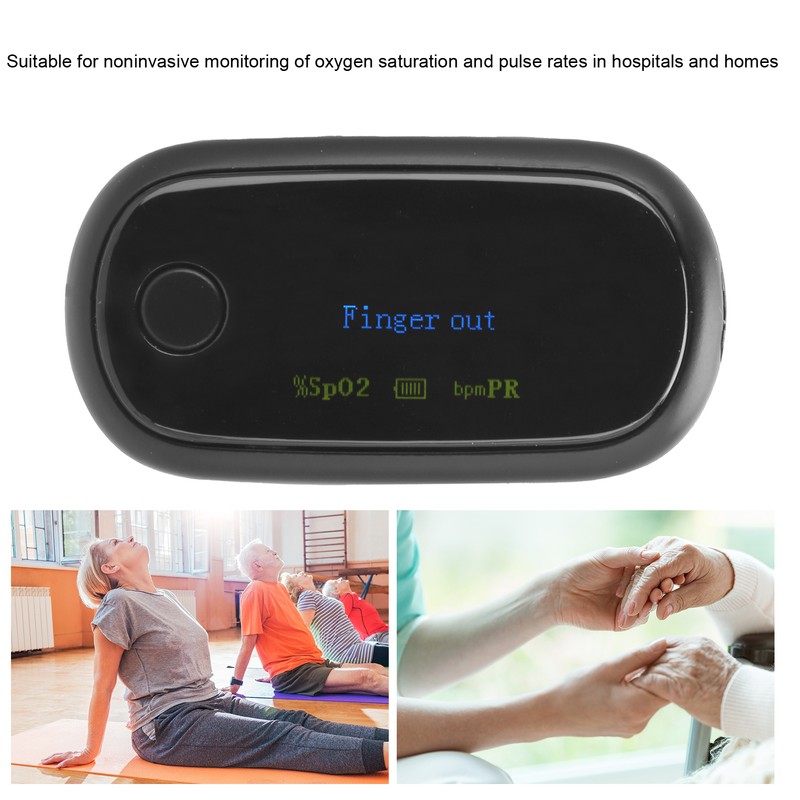Fingertip Pulse Oximeter Rechargeable Blood Oxygen Saturation Monitor with Digital