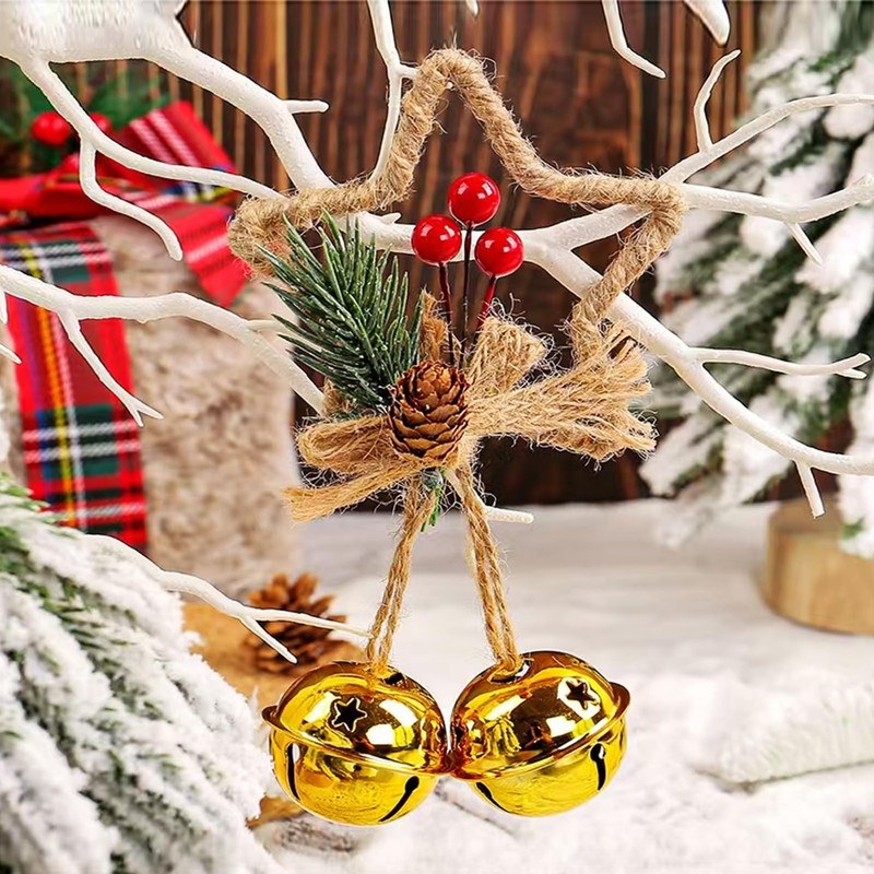 2 adornos colgantes de campana de Navidad para decoración del