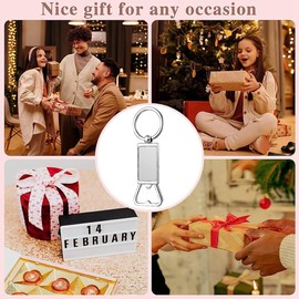Geieold 20 Pieces Sublimation Blank Keychains, Metal Bottle Opener, Empty Keychains, Gift for Her Husband