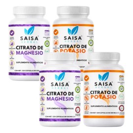 Citrato Magnesio Potasio 240 Cápsulas Saisa Herbal Suplemento Alimenticio Energía Anticalambres Recuperación Muscular