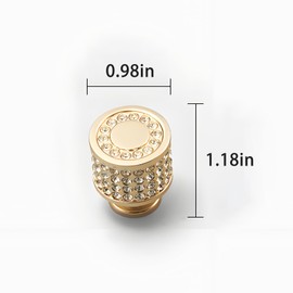 JEIYMIUW 2 Pack Brushed Gold Cabinet Pulls,Crystal Cabinet Knobs,Gold Drawer Knobs,Hardware Handles and Luxury Pulls Zinc Alloy