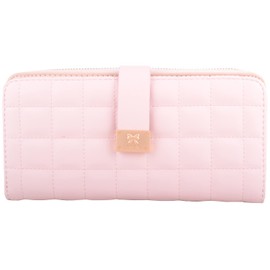 Valita Womens Quilted Faux Leather Magnetic Flap Credit Card RFID Purse - Pink