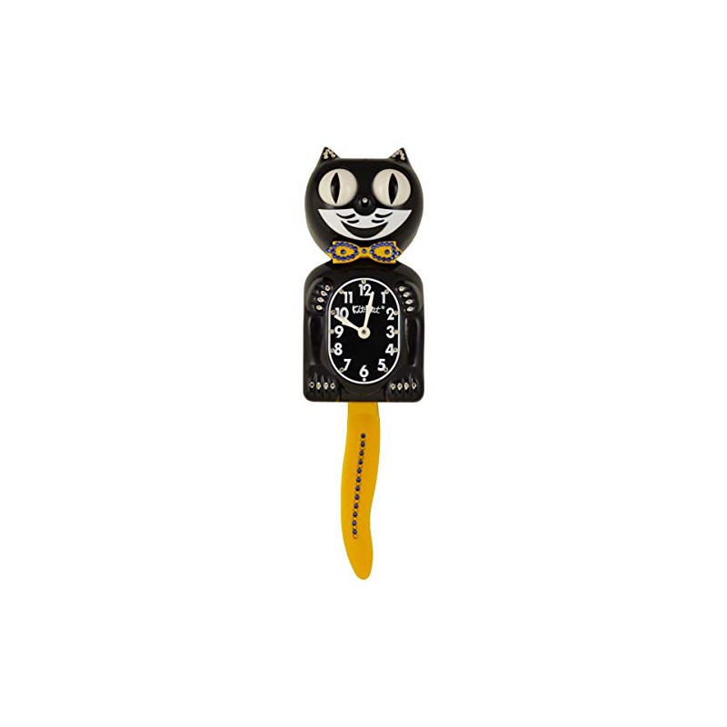 Kit Cat Klock Limited Edition Yellow Bow Tie Jeweled Clock